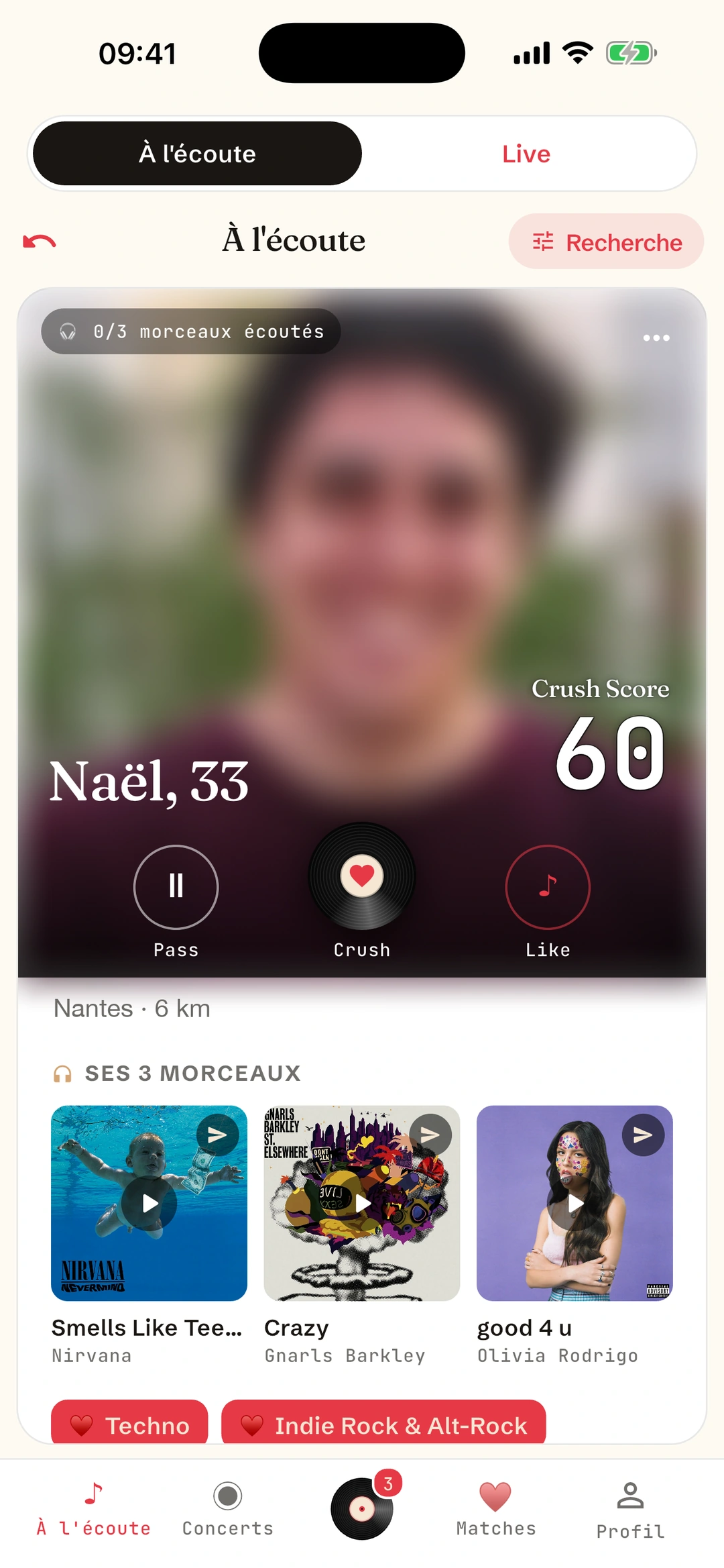 Profil Naël, 33 ans, Nantes, Crush Score 60