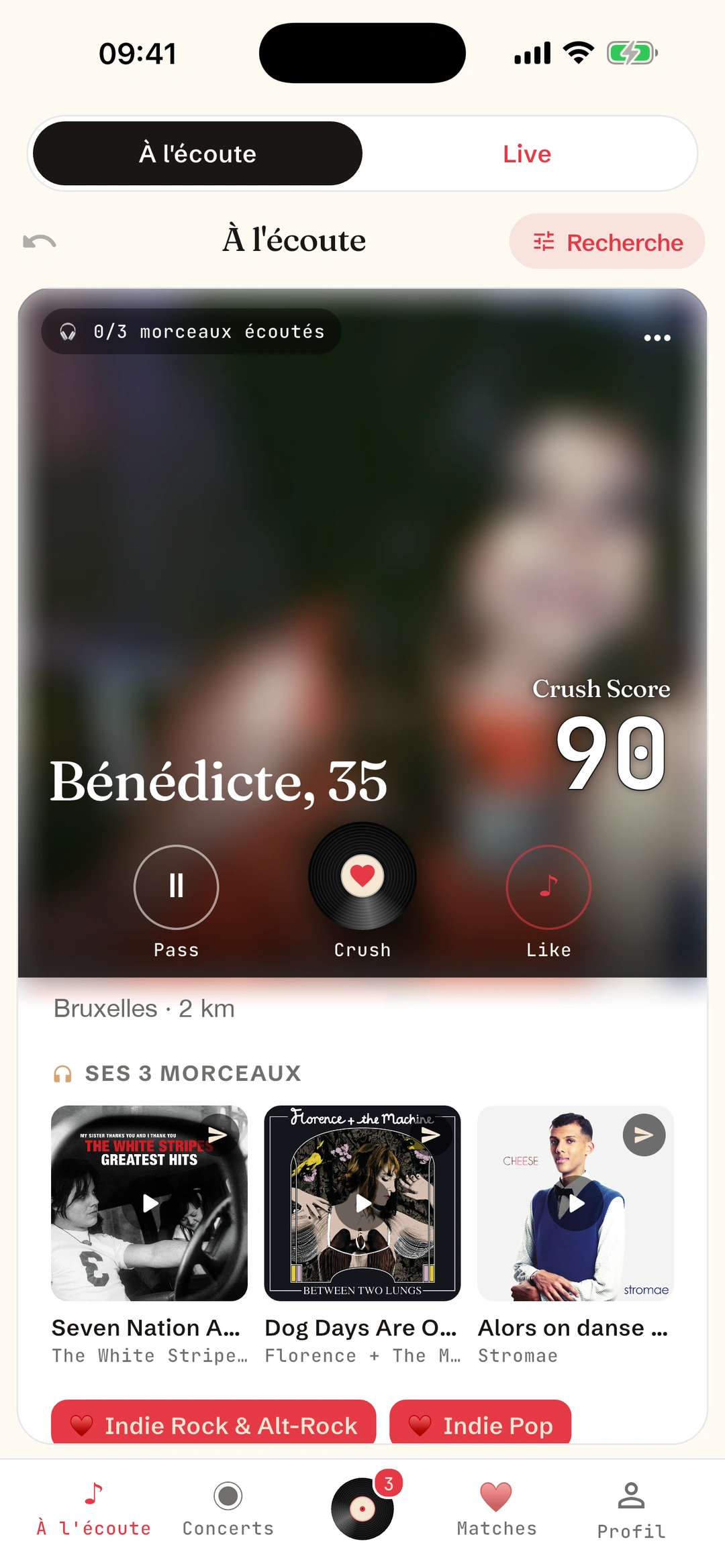 Profil Bénédicte, 35 ans, Bruxelles, Crush Score 90